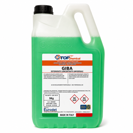 GIBA Sgrassante profumato, efficace su tutti i tipi di sporco, non intacca le superfici.